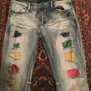DESIGNER ROCKSTAR RAINBOW JEANS 🌈